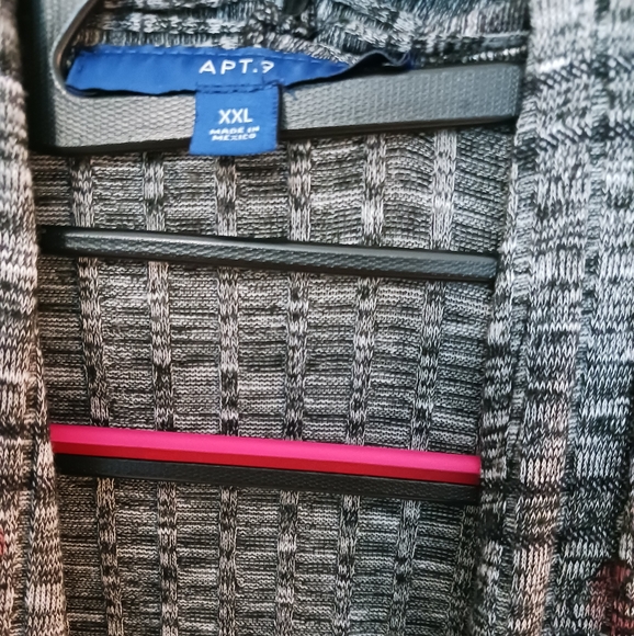 Apt.9 Sweater open front floral Blue and Red flower Danity black and Grey - Picture 2 of 3